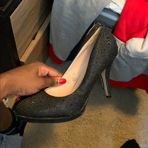 Black sparkly heels
